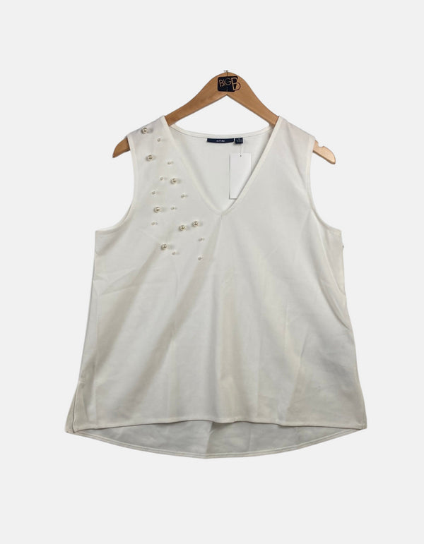 White pearl blouse FM